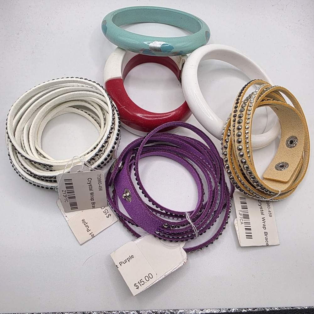 Fashion Jewelry Bracelet Lot Some NEW Inc Bangles & Faux Suede Wrap Bracelets